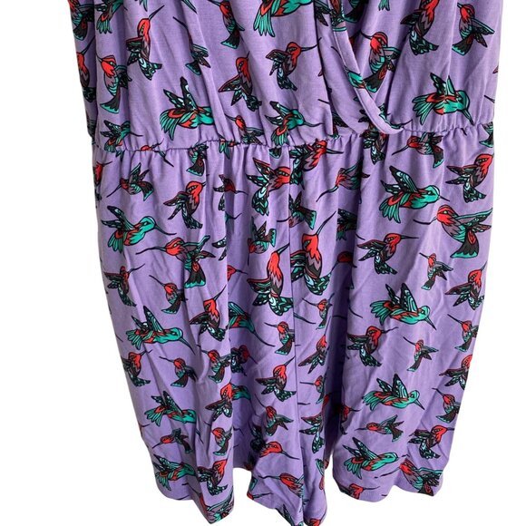 MeUndies Womens Hummingbird Print Purple Summer Dress 2XL - Picture 7 of 7